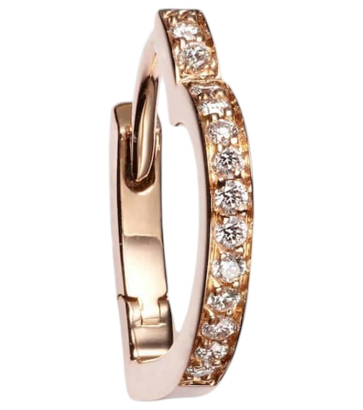Photo: Repossi Antifer Heart Small 18kt gold single hoop earring with diamonds