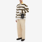 Marni Men's Stripe Mohair Crew Sweat in Lily White