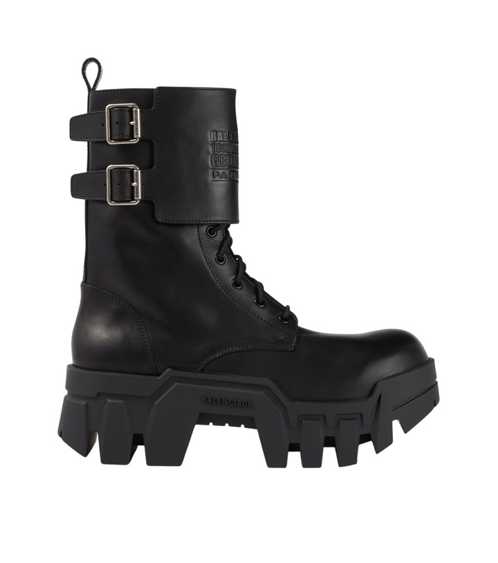 Photo: Balenciaga Bulldozer debossed leather combat boots