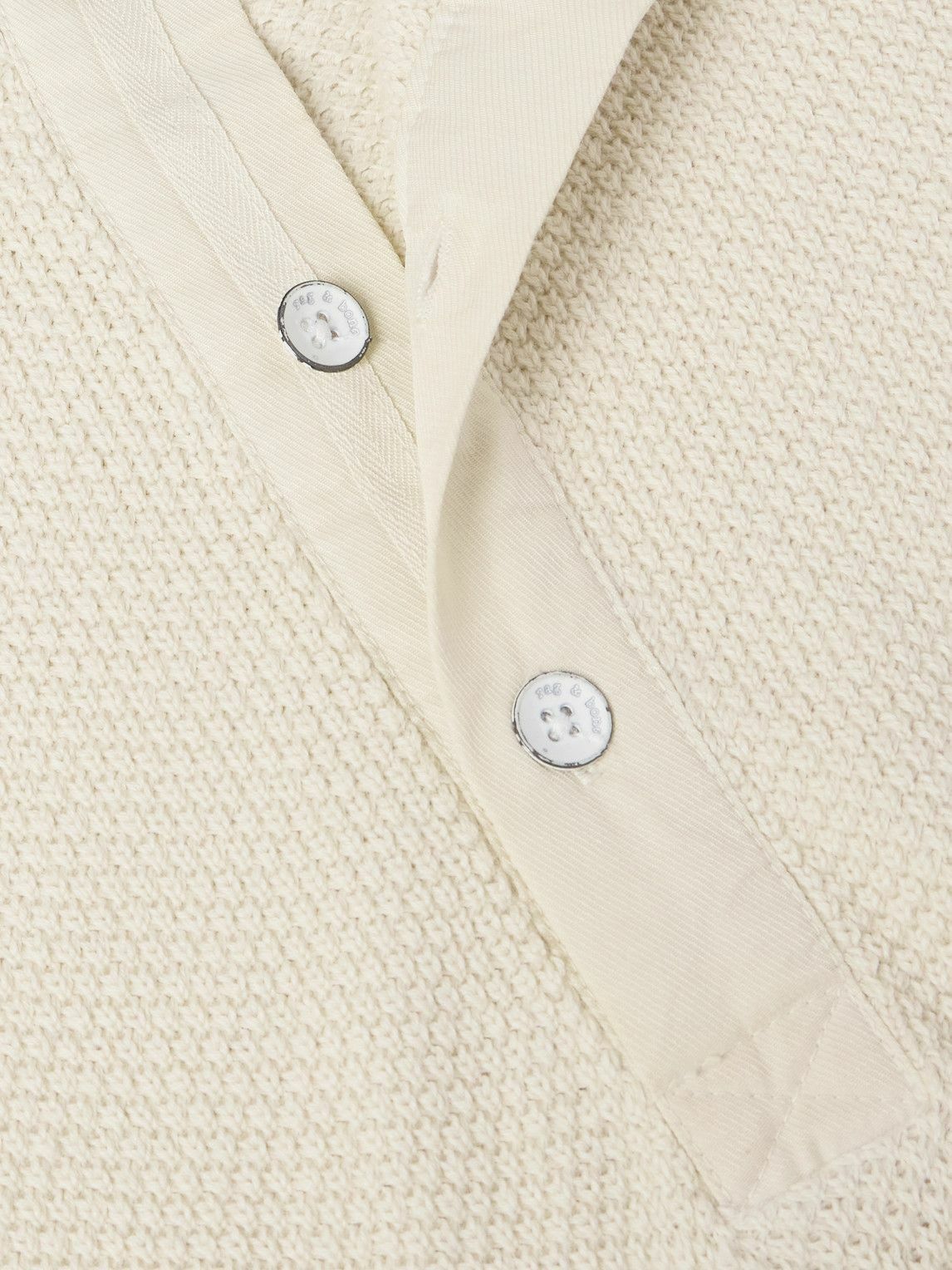 Rag & Bone - Dexter Honeycomb-Knit Organic Cotton Henley T-Shirt - Neutrals