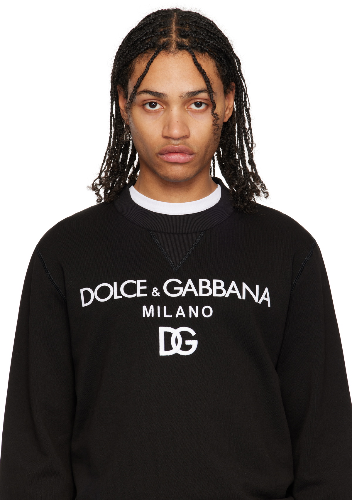 Dolce&Gabbana Silver 'DG' Logo Single Earring