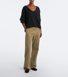 The Row Ponti velvet slip-on shoes