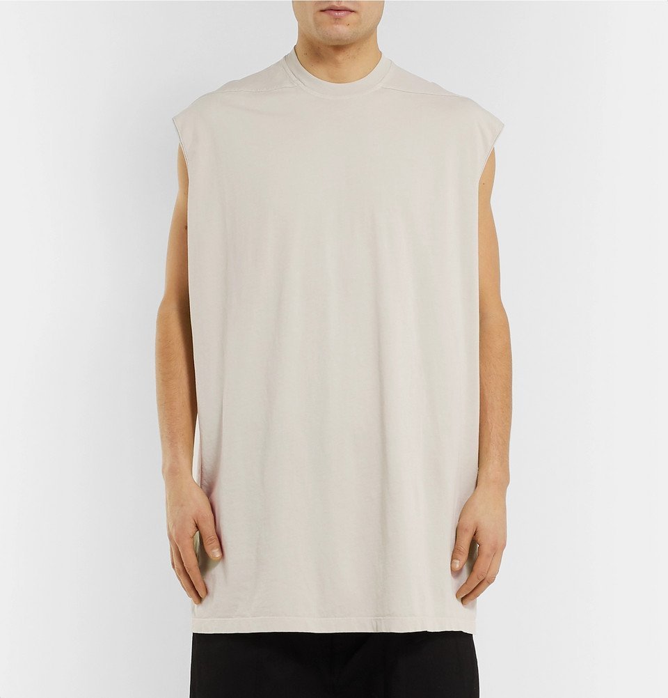 Rick Owens - Oversized Cotton-Jersey Tank Top - Men - Gray Rick Owens