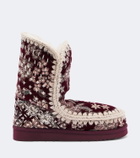 Mou 24 shearling-lined velvet ankle boots