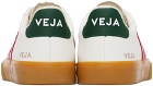 VEJA White & Red Campo Leather Sneakers