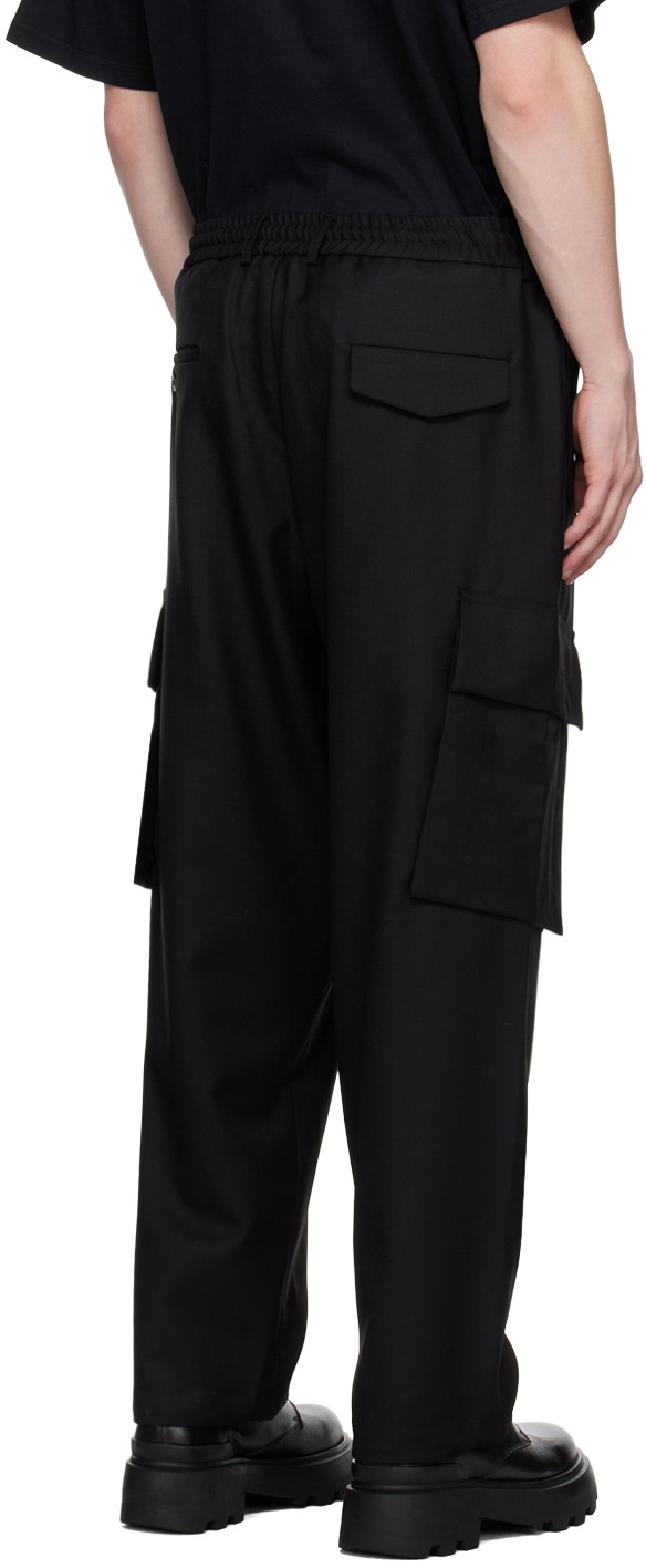 Lownn Black Elasticized Cargo Pants
