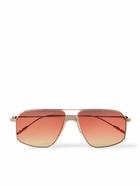 Jacques Marie Mage - Jagger Aviator-Style Silver and Rose Gold-Tone Sunglasses