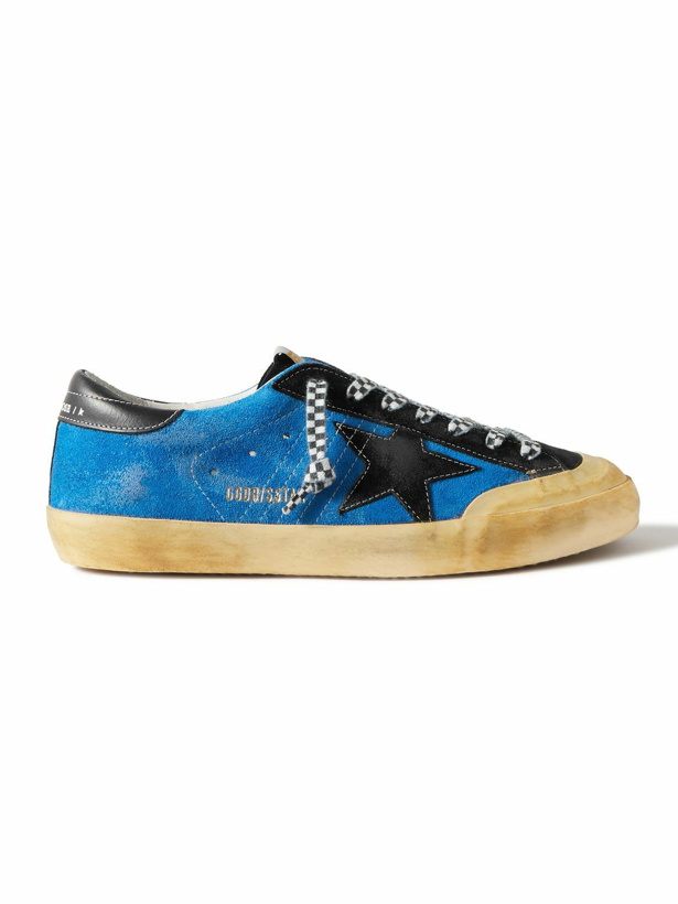 Photo: Golden Goose - Superstar Penstar Suede and Leather Sneakers - Blue