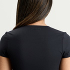 Nike Women's x SKIMS Matte Corset Short Sleeve Crop Top in Obsidian