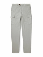 Brunello Cucinelli - Straight-Leg Cotton-Gabardine Cargo Trousers - Gray