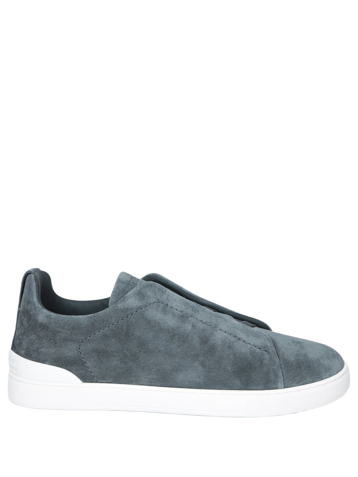 Zegna - Triple Stitch™ Leather-Trimmed Suede Slip-On