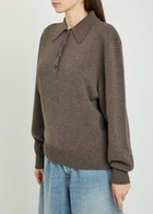 Rohe Compact Wool and Cashmere-blend Polo top Grey