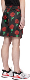 Versace Jeans Couture Black Printed Shorts