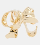 Self-Portrait Bow 18kt gold-plated earrings