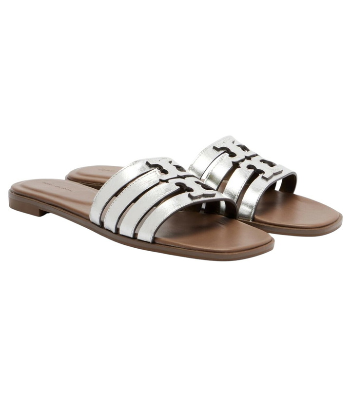 Photo: Tory Burch Metallic leather slides