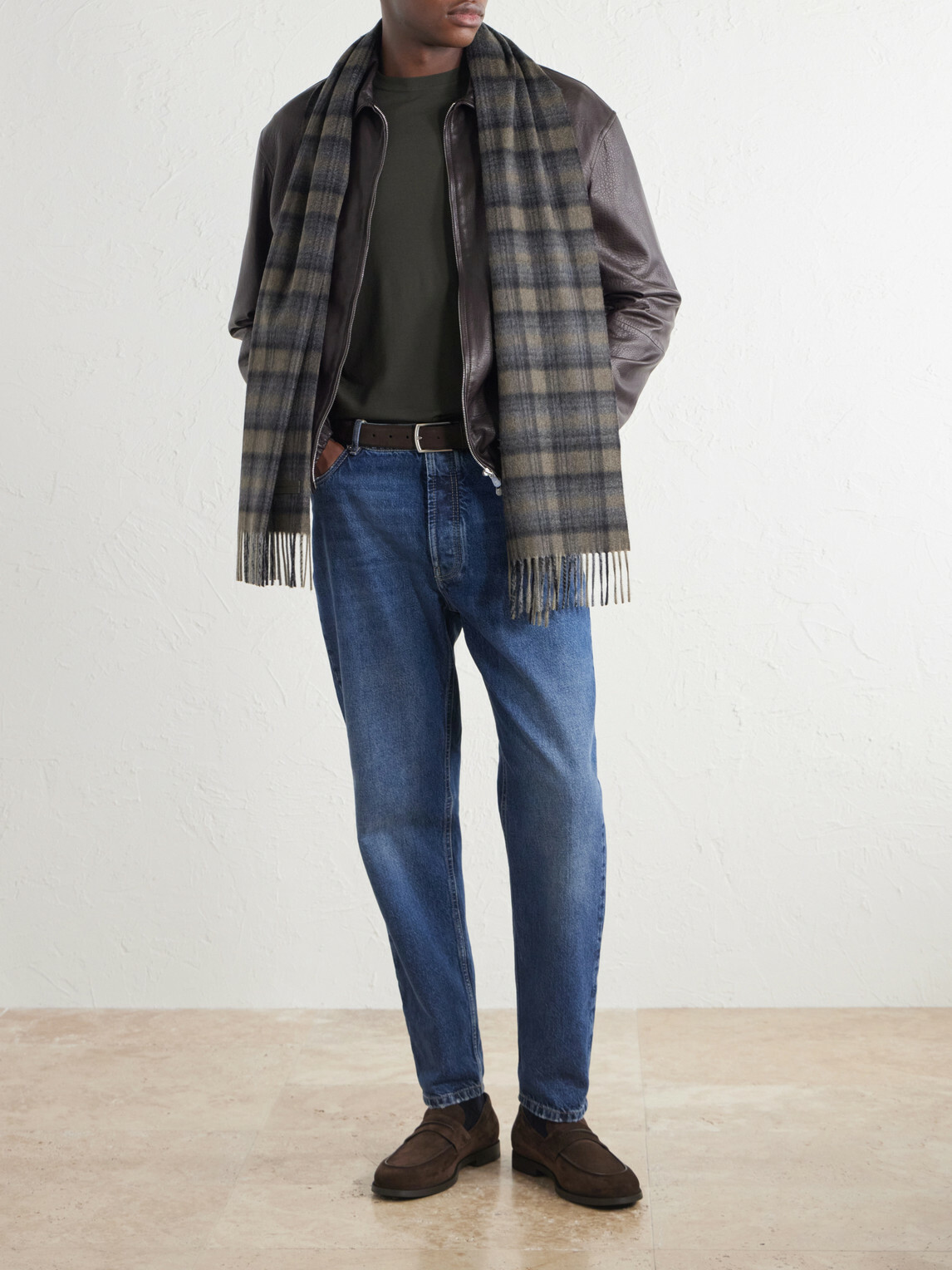 Zegna - Checked Brushed Cashmere Scarf