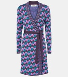 Diane von Furstenberg Edwina knitted jacquard wrap dress