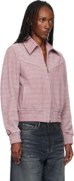 AMIRI Pink Western Croc Suede Jacket