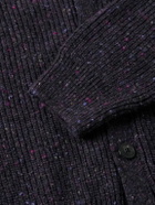 Noah - Ribbed Donegal Merino Wool Cardigan - Blue
