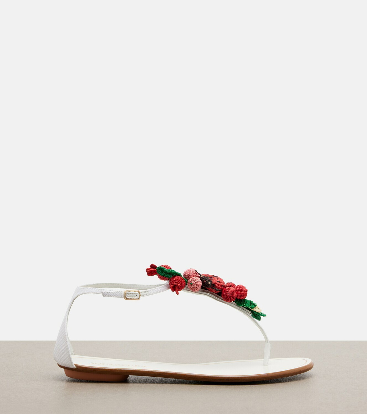 Aquazzura Botanica raffia-effect thong sandals