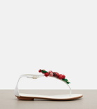 Aquazzura Botanica raffia-effect thong sandals