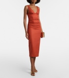 SIR Draped linen midi dress