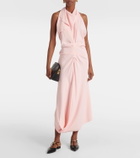 Victoria Beckham Scarf-detail open-back crêpe midi dress