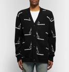 AMIRI - Cashmere and Wool-Blend Jacquard Cardigan - Black