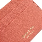 Sporty & Rich Grained Leather Card Holder in Coral