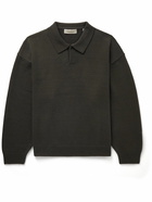 FEAR OF GOD ESSENTIALS - Oversized Knitted Polo Sweater - Black