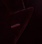 Thom Sweeney - Burgundy Slim-Fit Cotton-Velvet Tuxedo Jacket - Burgundy