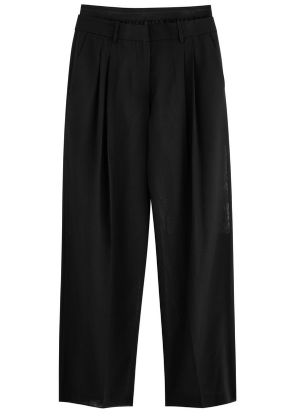 Photo: Helmut Lang Wide-leg Wool-blend Trousers Black