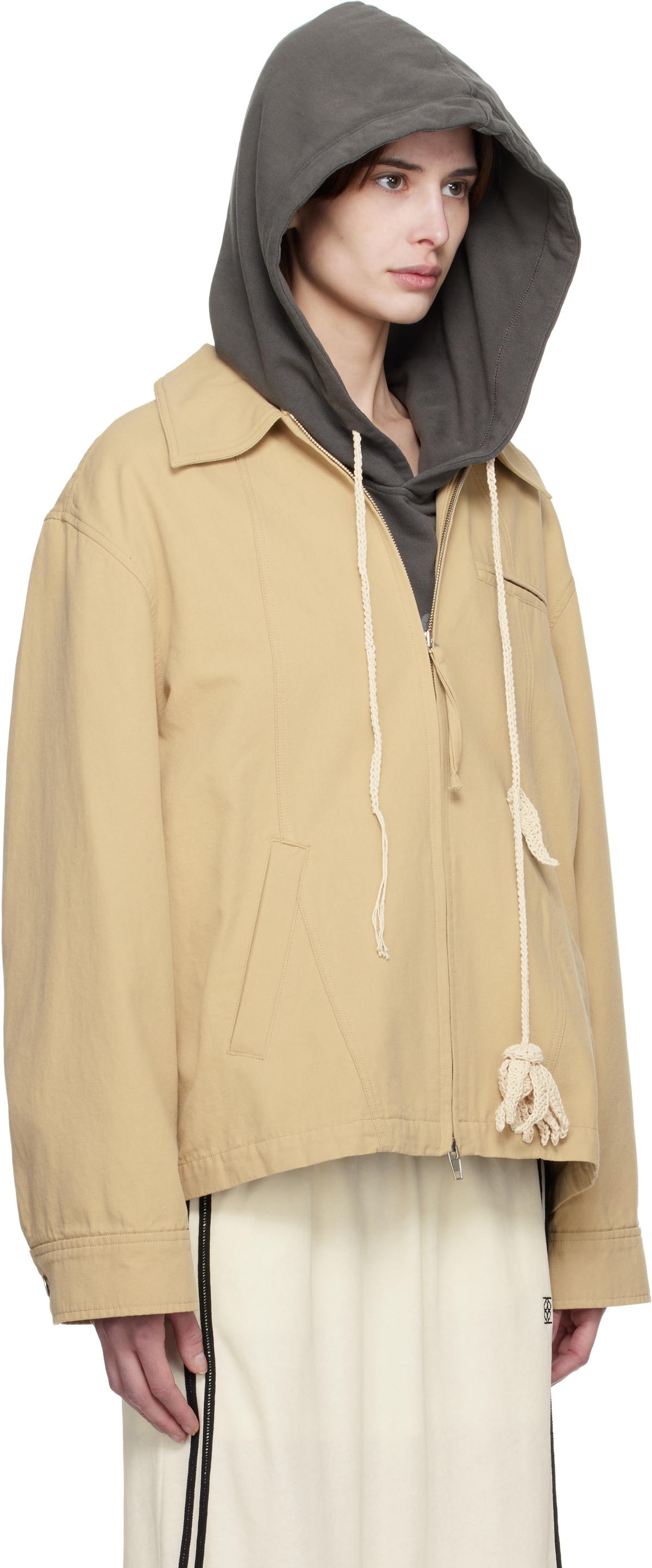 Kijun Beige Orbit Patch Jacket