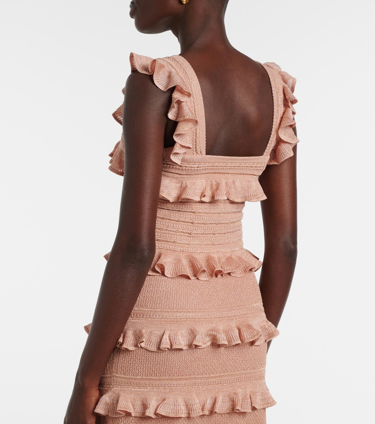 Zimmermann Rebellion ruffled lamé top