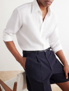 Thom Sweeney - Linen Straight Point Collar Shirt - Neutrals