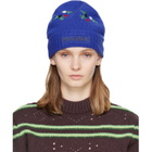 Marni Blue Wool & Cashmere Flower Beanie