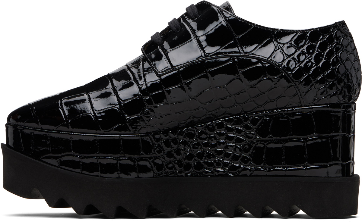 Stella McCartney Black Limited-Edition Elyse Crocodile Platform Derbys