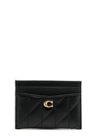 Coach Pillow Quilted Leather Card Holder - Black - One Size