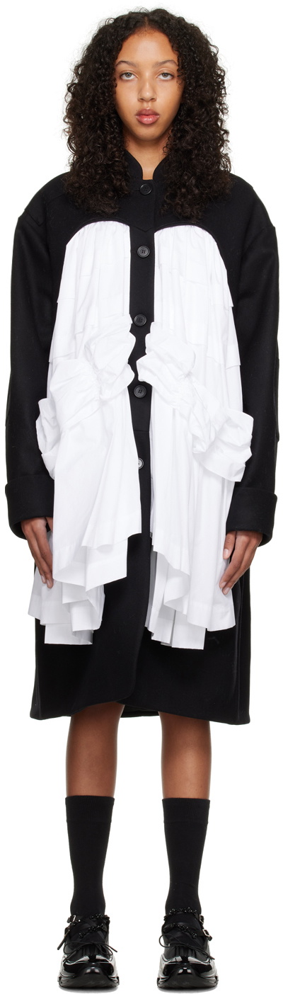 Simone Rocha SSENSE Exclusive Black Paneled Coat
