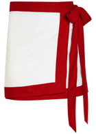 Liberowe Contrasting-trim Woven Mini Wrap Skirt White