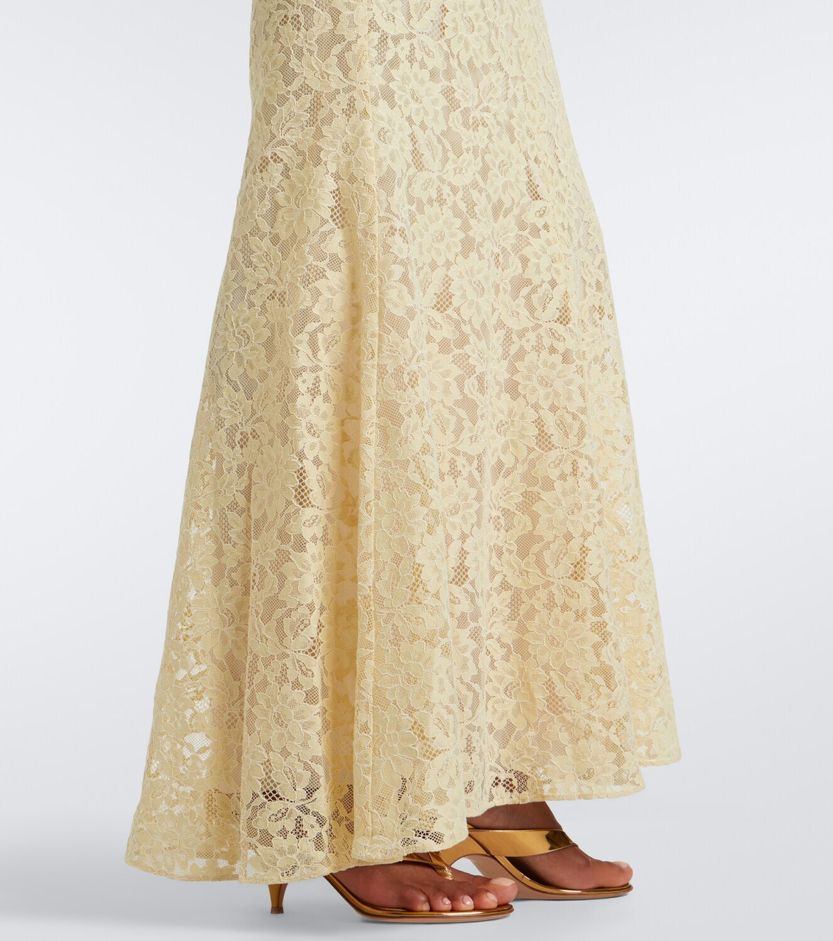 De La Vali Laia cutout cotton-blend lace maxi dress