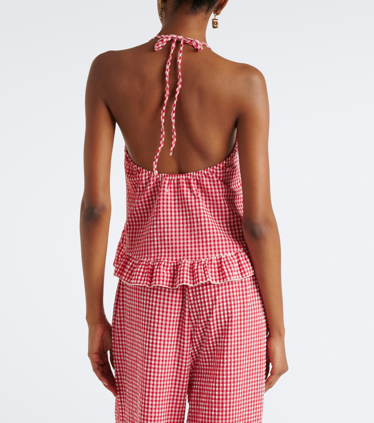 Montce Brooklyn gingham halterneck top
