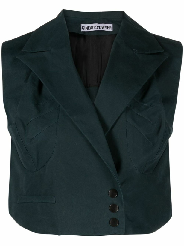 Photo: Sinead O'Dwyer Blue Cotton Drill Waistcoat
