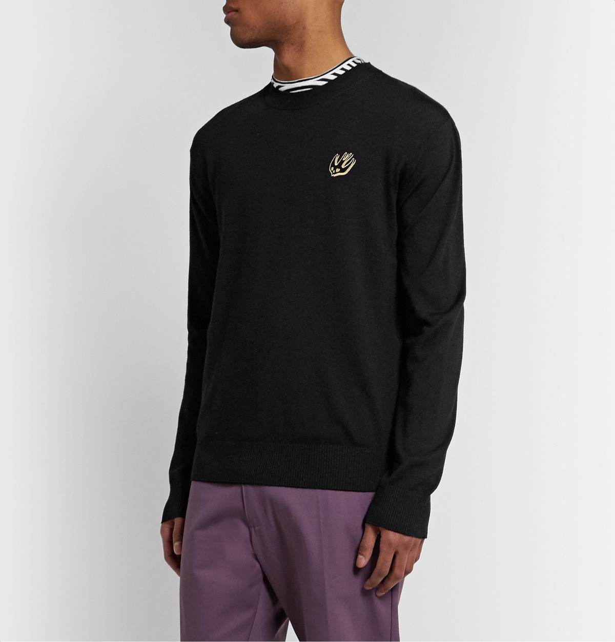 McQ Alexander McQueen - Logo-Embroidered Wool Sweater - Black McQ