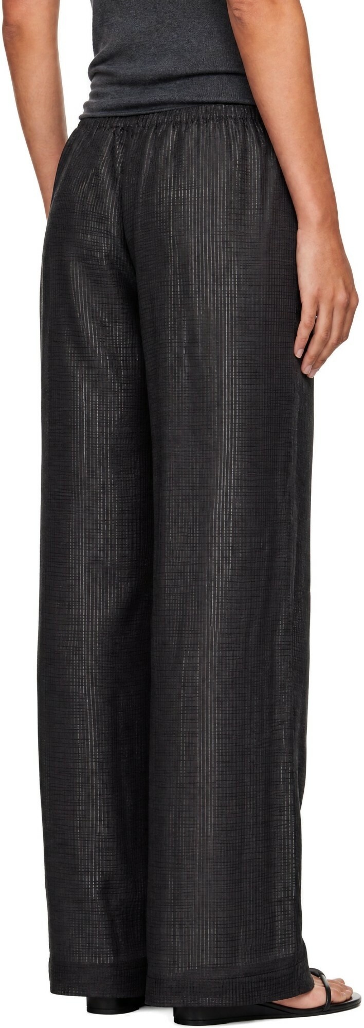 St. Agni Gray Woven Check Relaxed Trousers