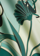 LA Double J Reversible Printed Fringed Silk Scarf - Blue - One Size