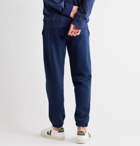 Schiesser - Vincent Tapered Logo-Appliquéd Fleece-Back Cotton-Jersey sweatpants - Blue