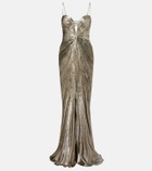 Maria Lucia Hohan Dakota lamé chiffon gown