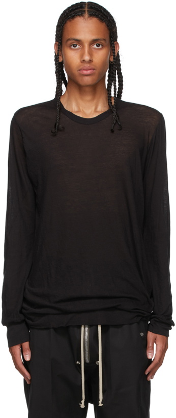 Photo: Rick Owens Black Basic Long Sleeve T-Shirt