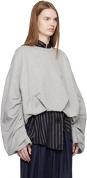 Dries Van Noten Gray Draped Sweatshirt